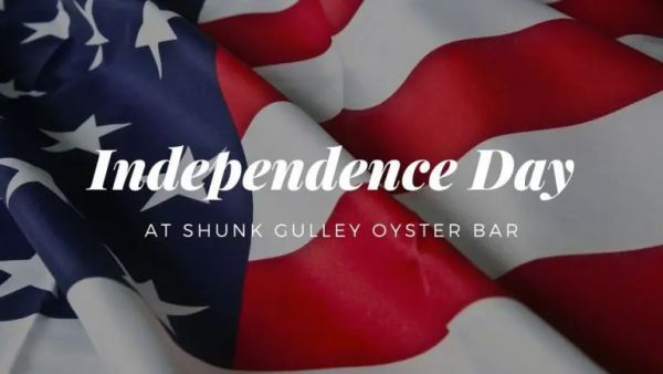Fourth of July advertisement for Shunk Gulley Oyster Bar